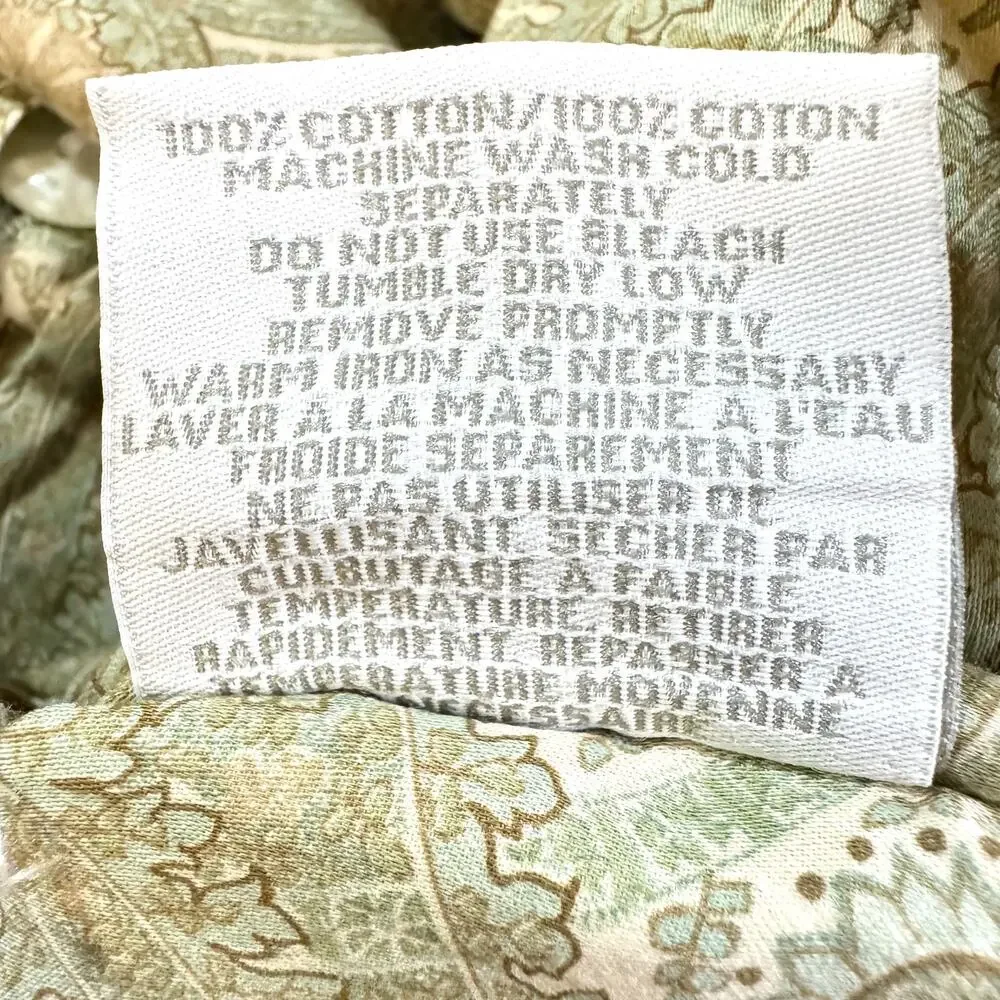 Restoration Hardware Queen Duvet Cover Sage Green Paisley Medallion 100% Cotton